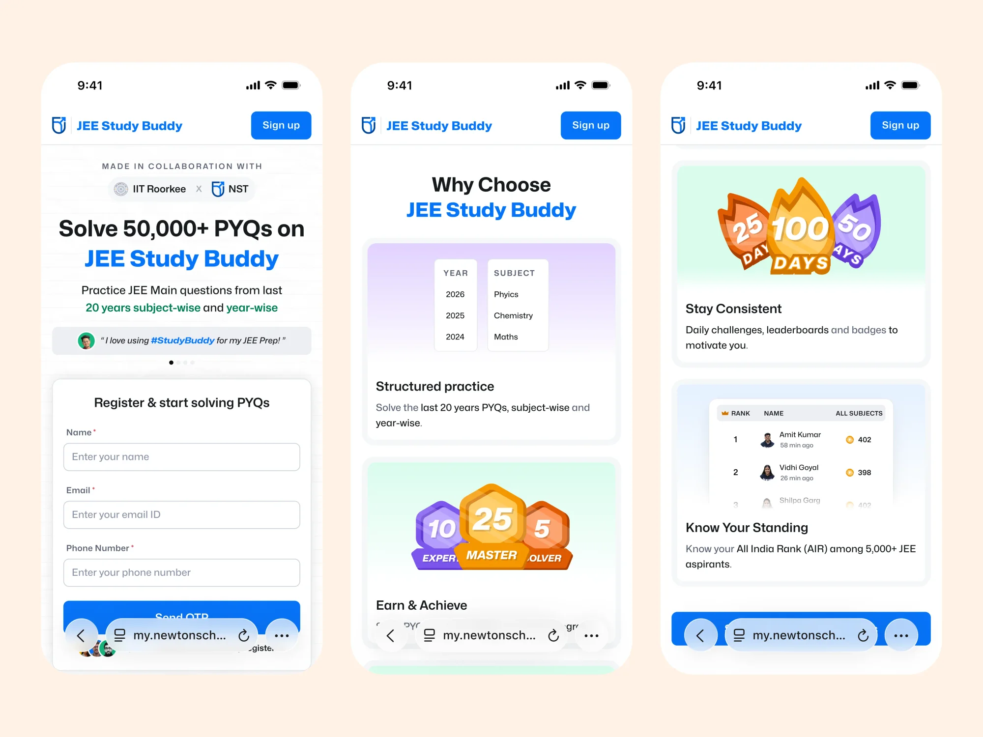 Landing page